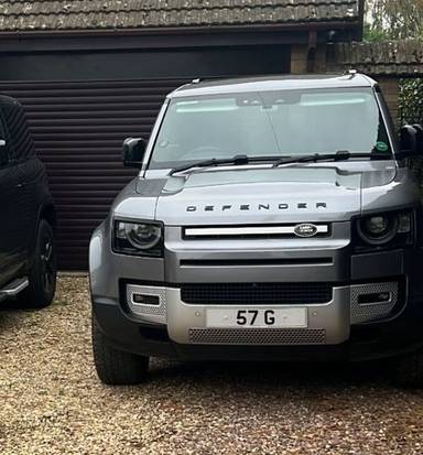 UK Number Plate 57 G on a 2023 Grey Volkswagen Transporter T32 H-Line Tdi S-A