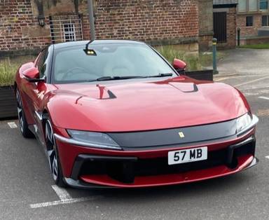 UK Number Plate 57 MB on a 2025 RED Ferrari 12cilindri Cavalino S-A
