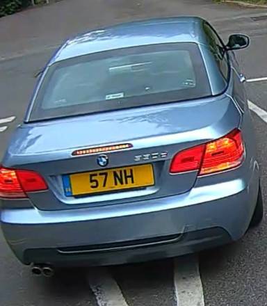 UK Number Plate 57 NH on a 2010 Blue BMW 3 Series
