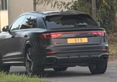 UK Number Plate 57 O on a 2024 Black Audi Rsq8 Prf Cbn Vor Tfsi Mhev Q A