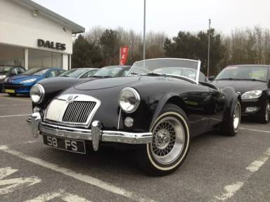 UK Number Plate 58 FS on a 1956 Black MG A