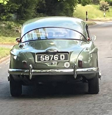 UK Number Plate 5876 D on a 1960 Green Jensen 541r