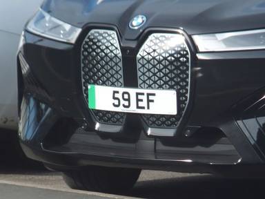 UK Number Plate 59 EF on a 2022 Black BMW Ix Xdrive40 M Sport