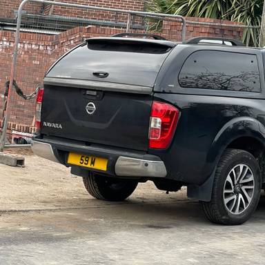UK Number Plate 59 M on a 2017 Black Nissan Navara