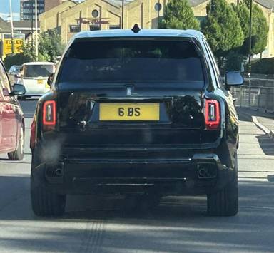 UK Number Plate 6 BS on a 2026 Black Rolls Royce Cullinan Black Badge Auto