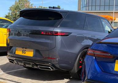 UK Number Plate 6 G on a 2025 Blue Land Rover Range Rover Sport Ed Phev Auto