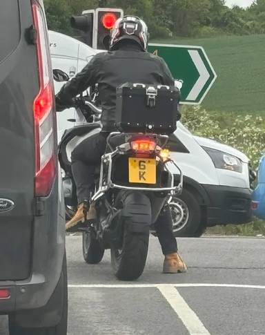 UK Number Plate 6 K on a Grey BMW R1250
