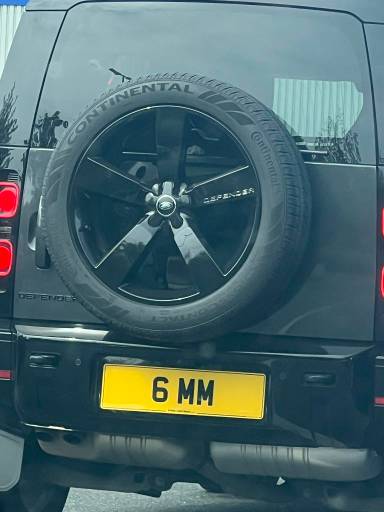 UK Number Plate 6 MM on a 2025 Grey Land Rover Defender Xdynamic Hse D Mhev A