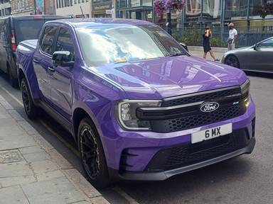 UK Number Plate 6 MX on a 2026 Purple Ford Ranger Ms-Rt Ecoblue 4x4 Auto