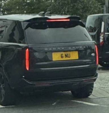 UK Number Plate 6 NU on a 2022 Black Land Rover Range Rover Autobio D Mhev A