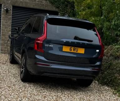 UK Number Plate 6 RU on a 2022 Blue Volvo Xc90 + T8 Recharge Awd Auto
