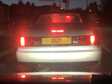 UK Number Plate 6 UT on a 2000 Silver Audi 80