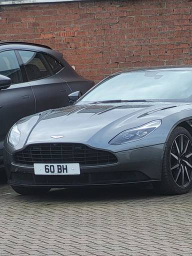 UK Number Plate 60 BH on a 2017 Silver Aston Martin Db11