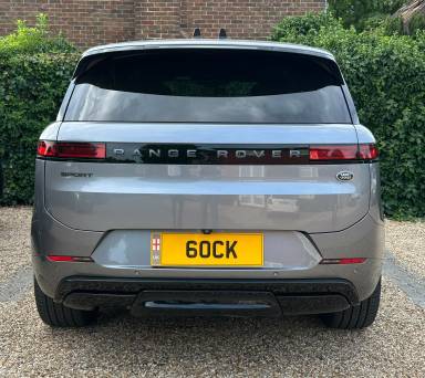 UK Number Plate 60 CK on a 2023 Grey Land Rover R-Rover Sport Dyn Se D Mhev A
