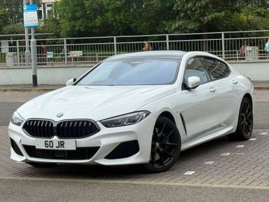 UK Number Plate 60 JR on a 2019 White BMW 840i Auto