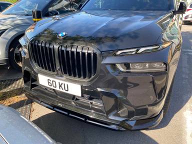 UK Number Plate 60 KU on a 2022 Black BMW X7 Xdrive40d M Sport Mhev Auto