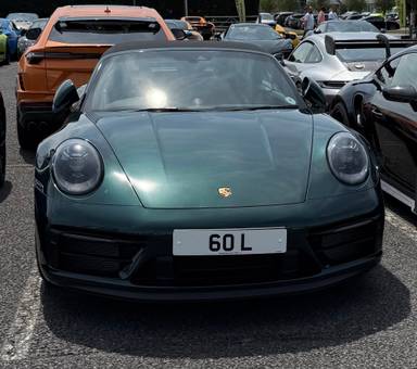 UK Number Plate 60 L on a 2022 Green Porsche 911 Carrera Gts S-A