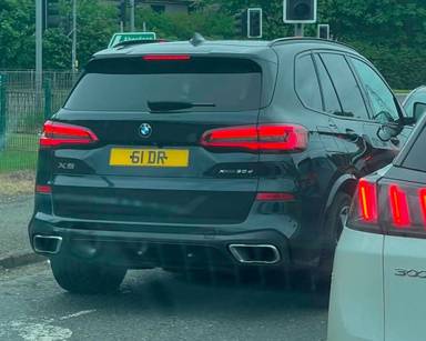 UK Number Plate 61 DR on a 2019 Black BMW X5