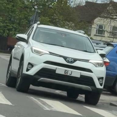 UK Number Plate 61 J on a 2016 White Toyota Rav4