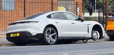 UK Number Plate 62 GO on a 2023 Grey Porsche Taycan 4s 93kwh
