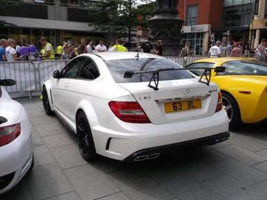 UK Number Plate 63 BL on a 2012 White Mercedes-Benz C