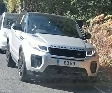 UK Number Plate 63 BO on a 2017 Gold Land Rover Range Rover Evoque