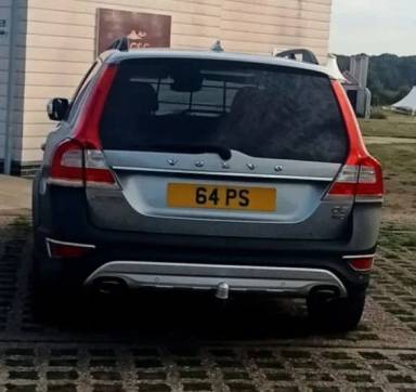 UK Number Plate 64 PS on a 2014 Silver Volvo Xc70