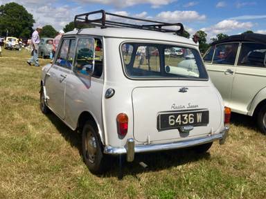UK Number Plate 6436 W on a 1960 Grey Austin A30 Seven