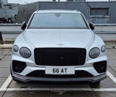 UK Number Plate 66 AT on a 2023 Grey Bentley Bentayga V8 S Auto