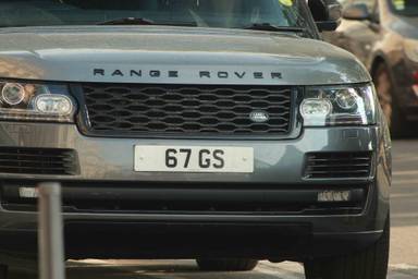 UK Number Plate 67 GS on a 2014 Grey Land Rover Range Rover