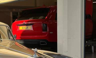 UK Number Plate 69 GH on a 2022 RED Rolls Royce Cullinan V12 Auto