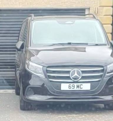 UK Number Plate 69 MC on a 2026 Black Mercedes-Benz Vito 119 Select Cdi Auto