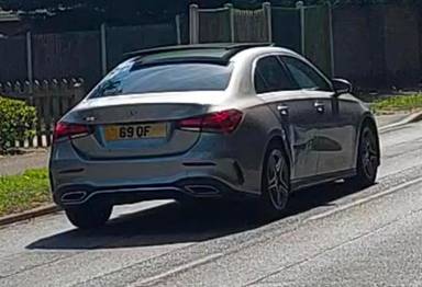 UK Number Plate 69 OF on a 2019 Silver Mercedes-Benz A