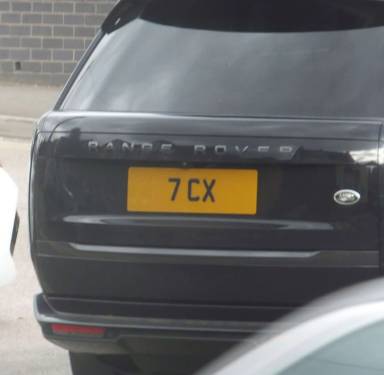 UK Number Plate 7 CX on a 2023 Black Land Rover Range Rover Autobio D Mhev A
