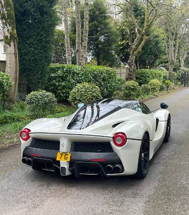UK Number Plate 7 G on a 2015 White Ferrari Laferrari