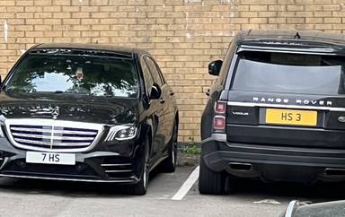 UK Number Plate 7 HS on a 2018 Black Mercedes-Benz S-Class