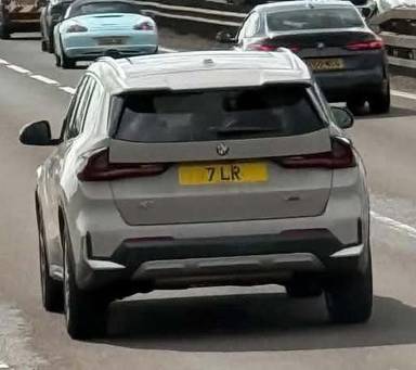 UK Number Plate 7 LR on a 2026 Grey BMW X1 Sdrive 20i Xline Mhev Auto