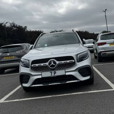 UK Number Plate 7 P on a 2021 Silver Mercedes-Benz Glb 220 Amg Line Prem + D 4m A