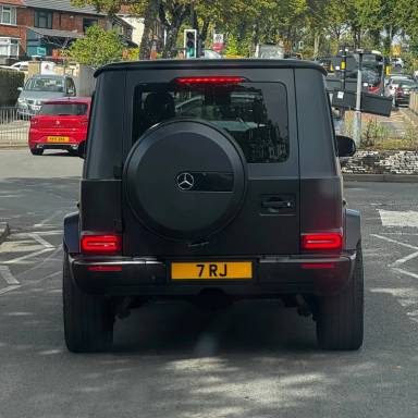 UK Number Plate 7 RJ on a 2023 Black Mercedes-Benz Amg G 63 Carbon Edition 4mat A