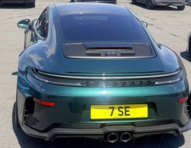 UK Number Plate 7 SE on a 2026 Green Porsche 911 Gt3 Touring S-A