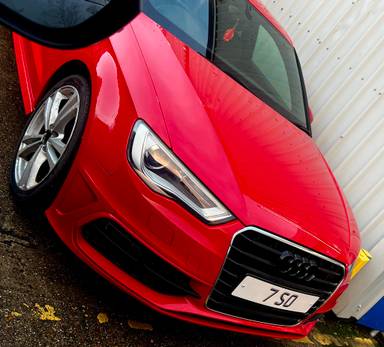 UK Number Plate 7 SO on a 2014 RED Audi A3