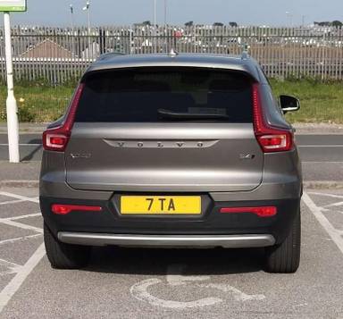 UK Number Plate 7 TA on a 2020 Grey Volvo Xc40 Inscription B4 Mhev Awd A