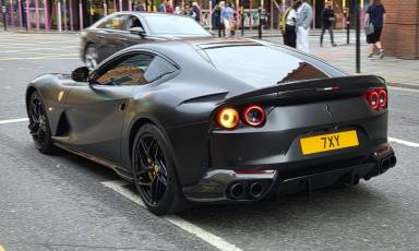 UK Number Plate 7 XY on a 2019 Black Ferrari 812 Superfast S-A