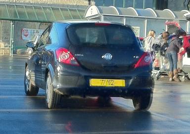 UK Number Plate 7 YZ on a 2007 Black Vauxhall Corsa