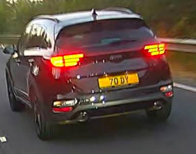 UK Number Plate 70 DY on a 2021 Black KIA Sportage Jbl Black Ed Isg Sa