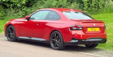 UK Number Plate 70 LL on a 2023 RED BMW 220i M Sport Auto