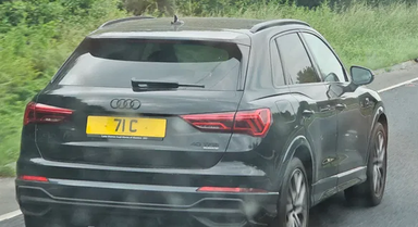 UK Number Plate 71 C on a 2025 Black Audi Q3 S Ln Blk Ed 40 Tfsi Quat Sa