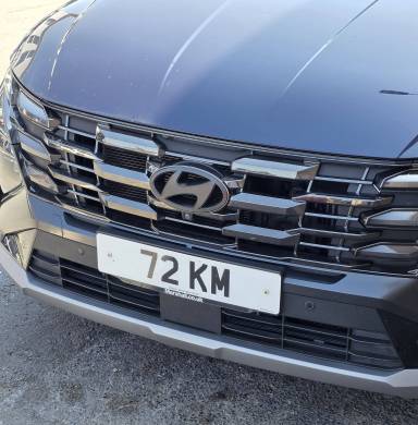 UK Number Plate 72 KM on a 2024 Blue Hyundai Tucson Ultimate Tgdi Phev 4x4a