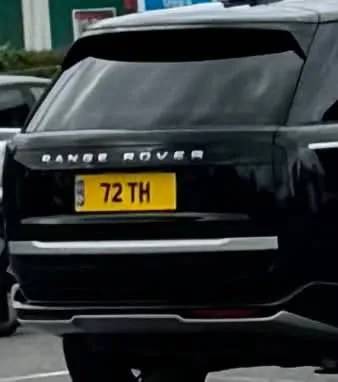 UK Number Plate 72 TH on a 2025 Black Land Rover Range Rover Autobio Phev Auto