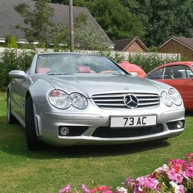 UK Number Plate 73 AC on a 2004 Silver Mercedes SL